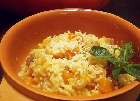 Risotto con zucca e provola